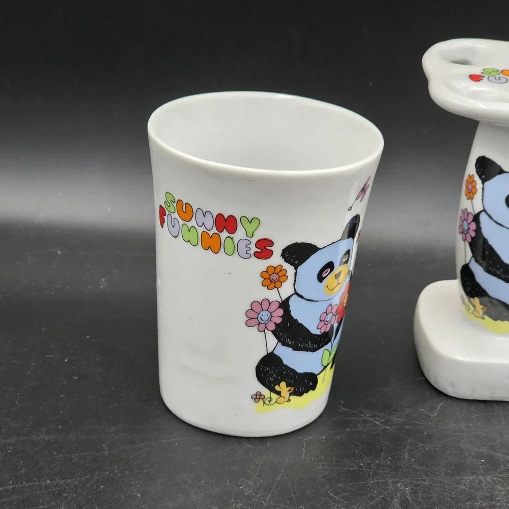 Sunny‎ Funnies – Vintage Three (3) Piece Porcelain Bathroom Set  Rare Find